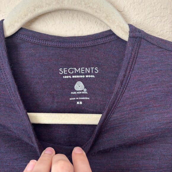 Segments Merino Wool Purple Essential Base Layer Long Sleeve Shirt - Picture 2 of 9